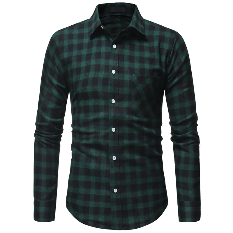 Plaid Shirt Brand Men's Autumn Long Sleeve Men Casual Shirts High Quality Cotton Clothing | Мужская одежда