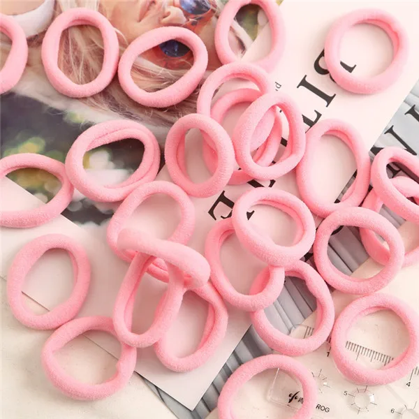 Pink 2 25/50 шт 3 см женские аксессуары для волос для детей резиновые резинки для волос эластичная резинка для волос Ободки для девочек Аксессуары Галстуки резинки для волос Головные уборы - Цвет: Pink 2