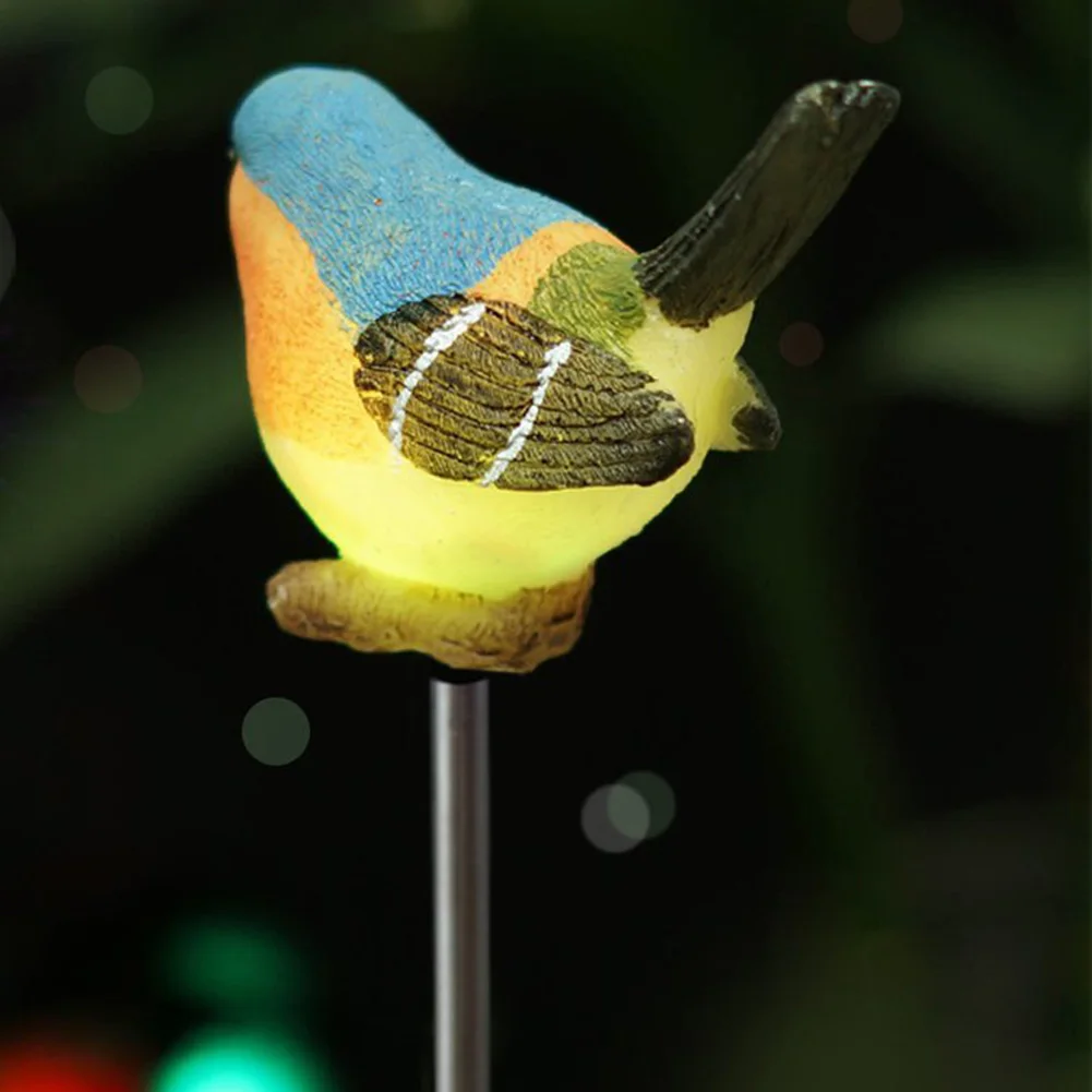 LED Bird Landscape Resin Solar Light Home Figurines Outdoor Night Garden Pathway Decorative Color Changing No Wiring Lawn Lamp | Лампы и