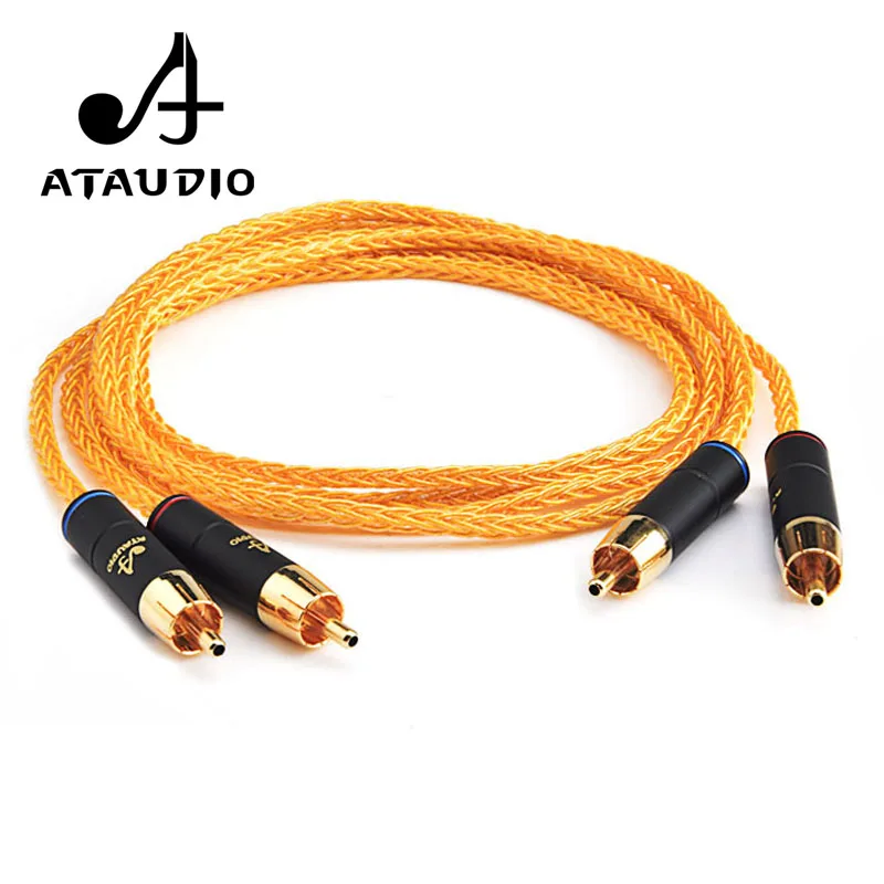 ATAUDIO Hifi RCA кабель высокого качества золотистый 2rca аудио штырь штырь|Кабели VGA| |
