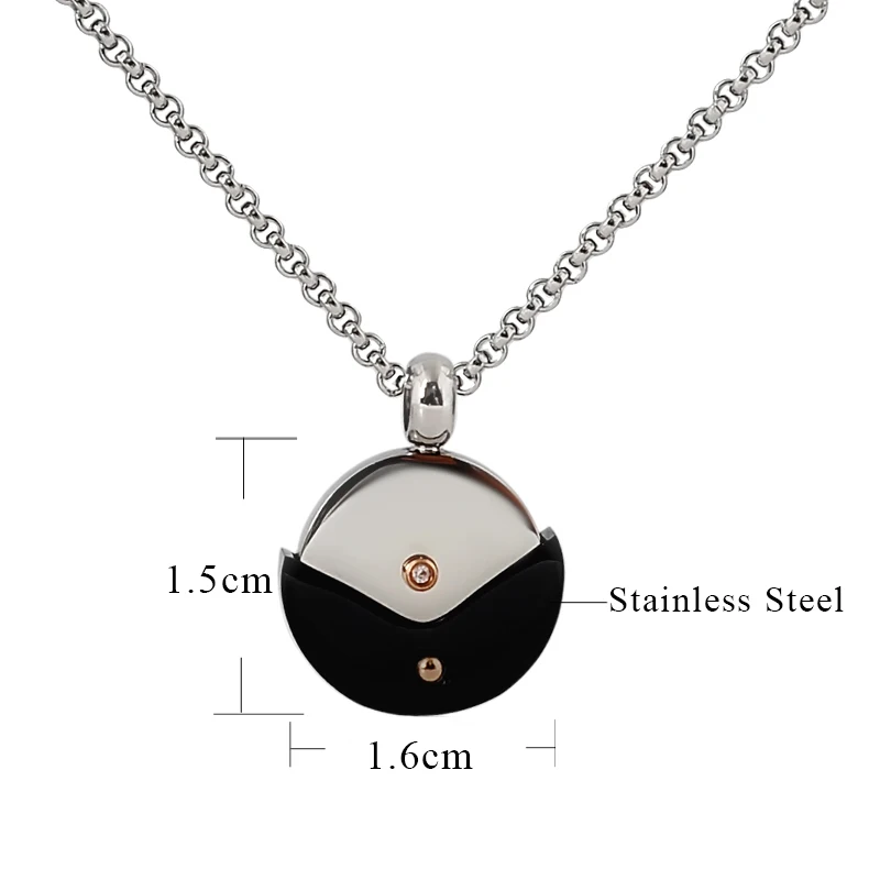 Мужская и женская подвеска Hottime черная серебряная из нержавеющей стали 316L| |