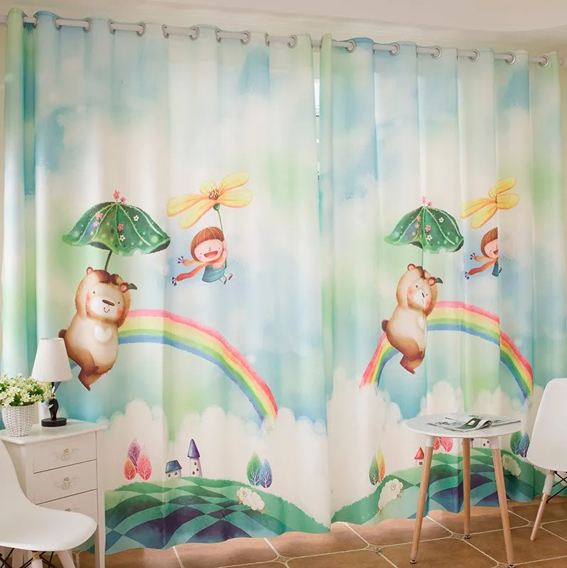 3d печать шторы с бесплатной доставкой! Ветряная мельница/медведь хлопок детская