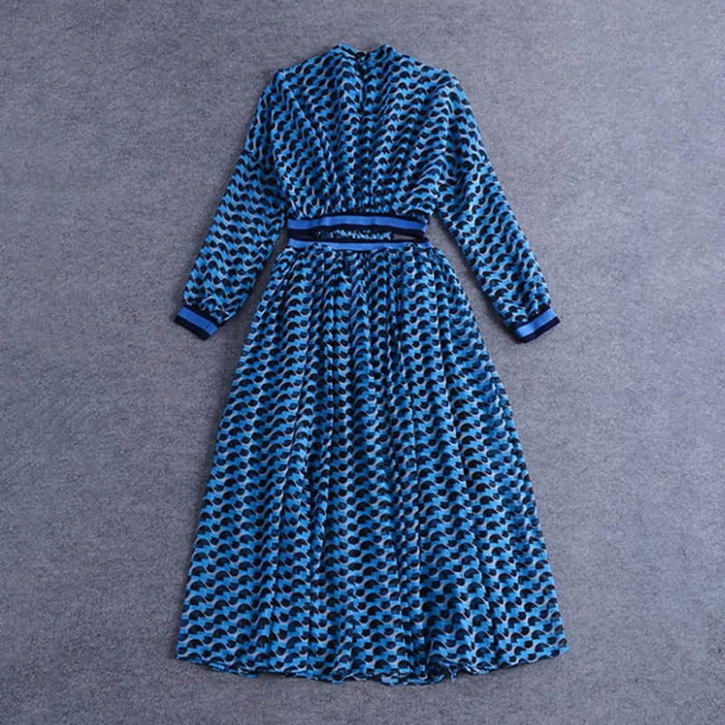 Женское платье с высокой талией VGH летнее богемное воротником стойкой и длинным