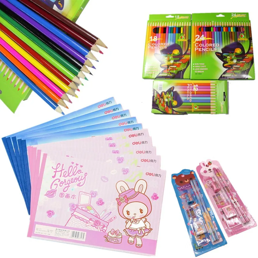 

12/24PCS Colored Wood Pencils For School Drawing Sketch Art Supplies Artist Painting Oil Color Pencil And Book Drafting Supplies