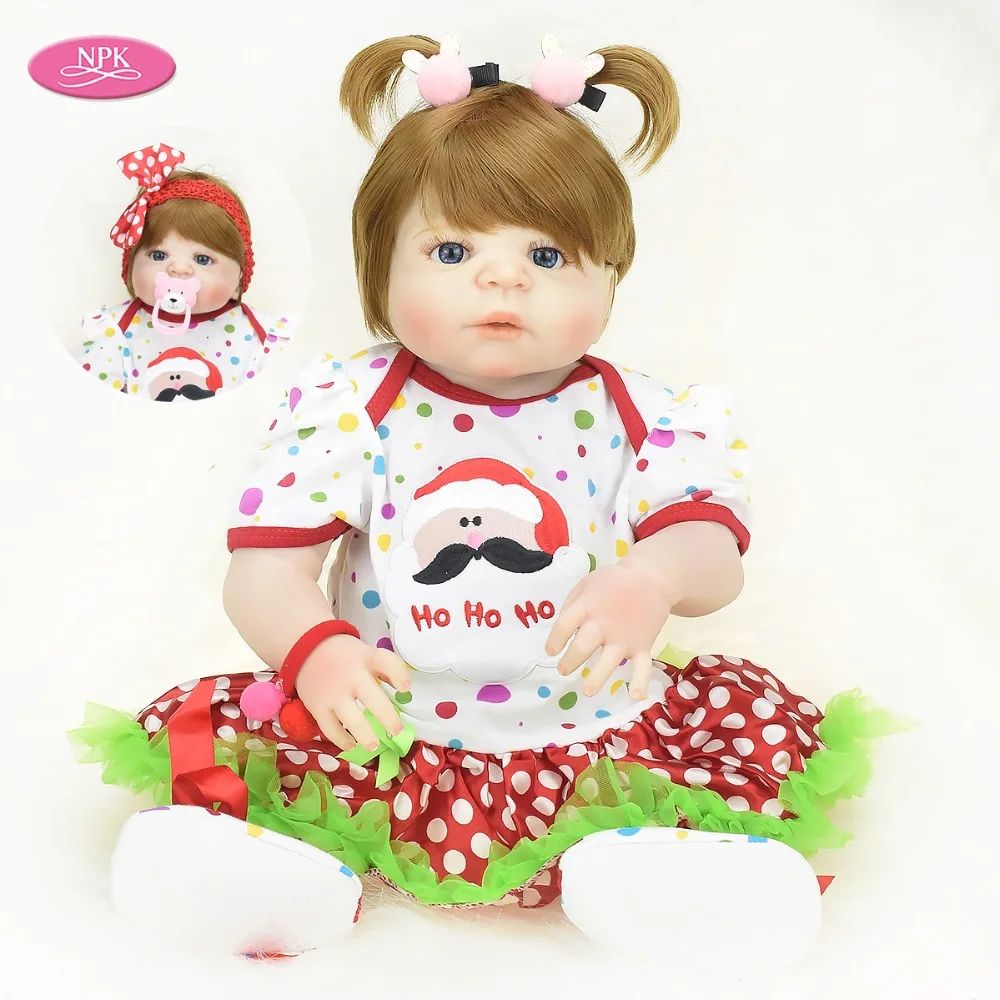 NPK 55 см полностью силиконовая кукла для новорожденных игрушки девочек винила