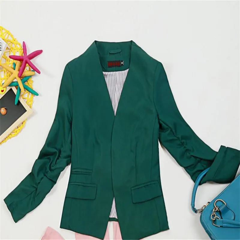

Blue S-XXL British College Wind Fashion Casual Single Suit Jacket Spring Vogue Korean Women OL Occupation Small Suit Jacket