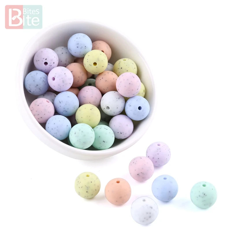 Bite Bites 15mm 10pcs Silicone Beads Food Grade Silicone DIY Baby Teething Necklace Chewable Silicone Bead Teething Baby Teether