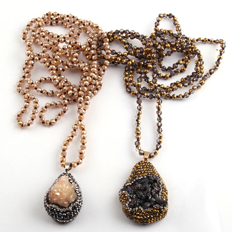 Модные богемные этнические ювелирные изделия 4 мм из хрустального стекла