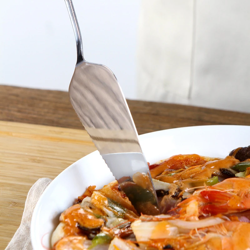 Нож-Лопатка из нержавеющей стали для торта помадки пиццы сыра Зазубренные лезвия