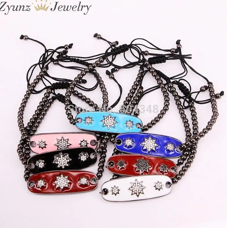 bracelet 5 шт. овальная лампа разъемы, эмаль бар бусины, со звездами эмаль бар, смешанные цвета глазурированный коннектор бусины, браслет ожерелье бисер - Цвет: bracelet