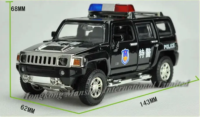 1:32 весы сплав металл литье под давлением ForPolice модель автомобиля для Hummer H3