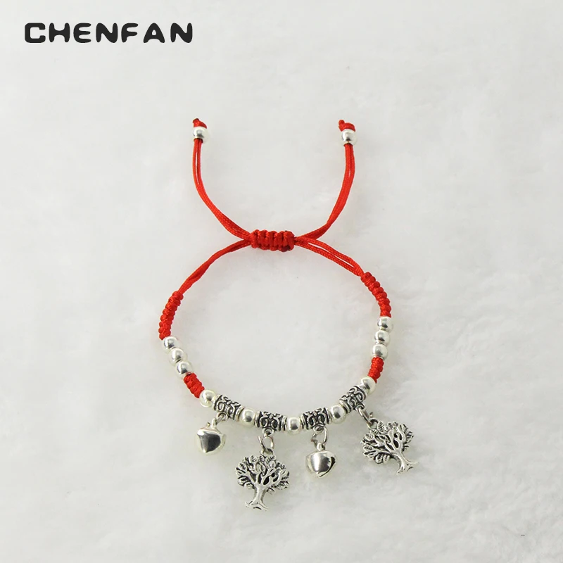 CHENFAN, мужской браслет, Красная Нить, браслет, колокольчик, подвеска, красная веревка, ручная работа, плетеный браслет для женщин, ювелирные изделия, подарки для женщин