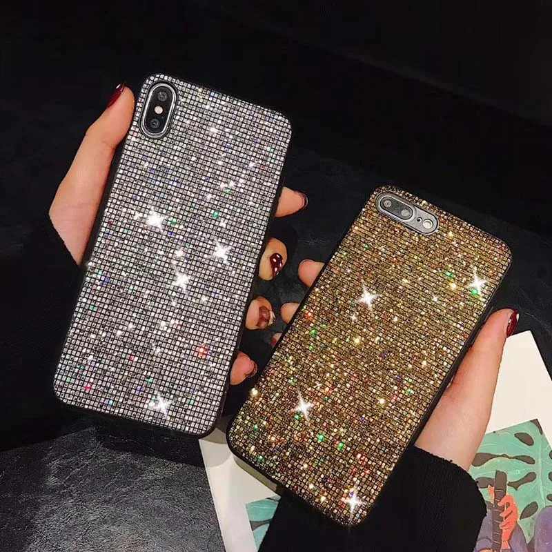 Роскошный чехол сверкающий с блестками для iphone 11 PRO MAX 7 8 Plus 6 6S Блестящий жесткий