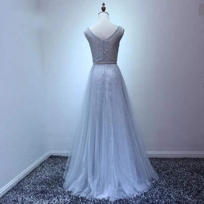 Модное Тюлевое вечернее платье с V-образным вырезом и рукавами-крылышками кафтан