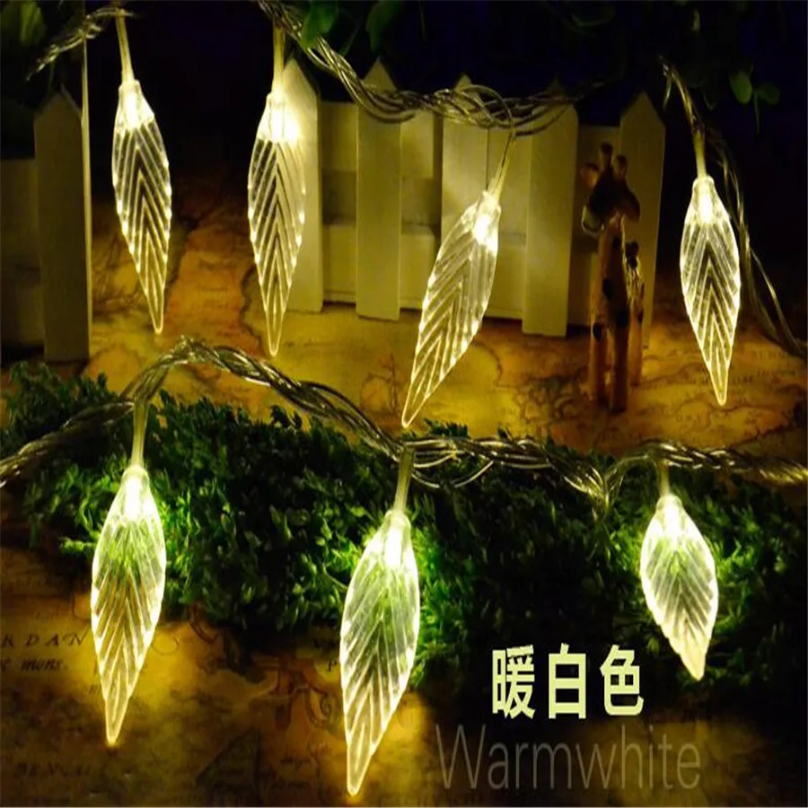 8 м 50 Светодиодные елочные листья рождественские гирлянды на батарейках