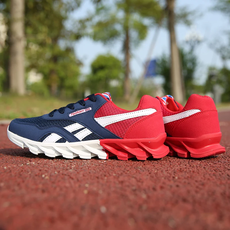BomKinta Mixed Colors Blue Red Casual Shoes Men Non-Slip Sneakers Plus Size 46 Breathable Walking Male Footwear | Обувь