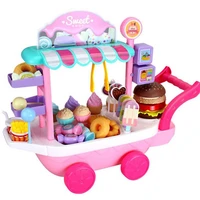 pretend play kitchen toys for children oyuncak mini ice cream candy cart house car rotatable toy for girl 2 10 years old