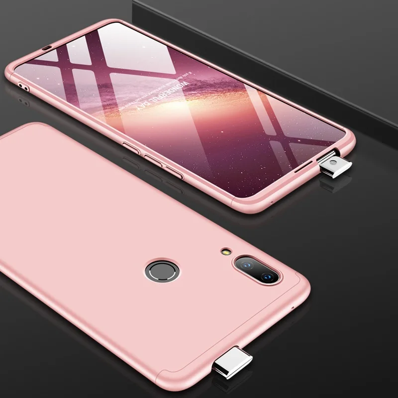 GKK Роскошный чехол для huawei P smart Z чехол 3 в 1 матовый Жесткий ПК цветной чехол в деловом стиле для Y9 Prime чехол Funda - Цвет: Rose Gold