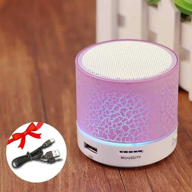 Pink GETIHU мини портативный Bluetooth динамик светодиодный беспроводной Колонка Hands Free телефон Громкий динамик TF USB FM Aux микрофон Бас Звук Музыка Радио - Цвет: Pink