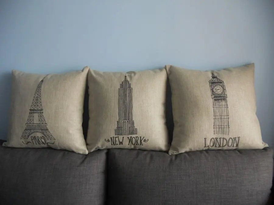 Декоративный Чехол для диванной подушки винтажный Ретро чехол с изображением