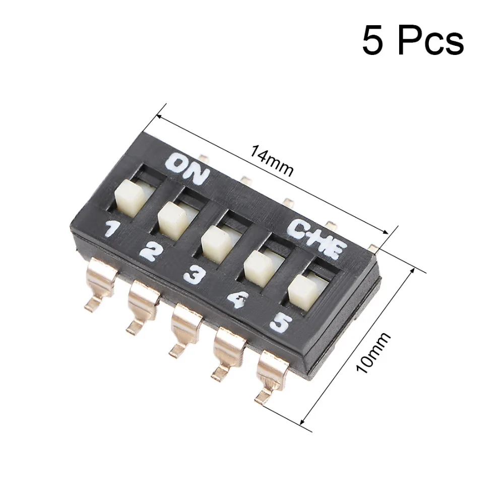 5 шт. переключатели Uxcell Black DIP 1-5/8 позиций шаг 2 54 мм для монтажных плат PCB идеально