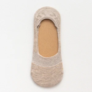 khaki 5 пар = 10 шт.; сезон весна-лето; женские носки; силиконовые однотонные модные невидимые носки; носки-тапочки; нескользящие носки - Цвет: khaki