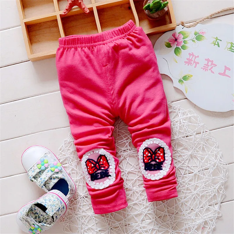 2018 леггинсы для маленьких девочек осенняя одежда хлопковые штаны в горошек с