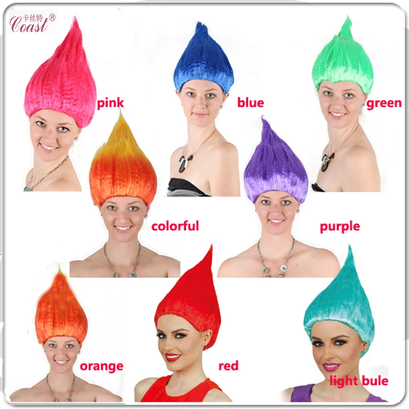 Тролли Мака Парик Для Взрослых Детей Розовый для Косплей партия Поставки Троллей