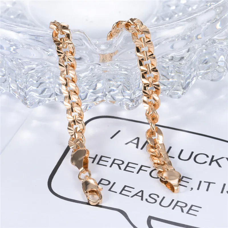 GULICX Trendy Rose Gold Color Women and Men Bracelets Stainless Steel Chain &amp Link Unisex Statement Jewelry GLBL051a |