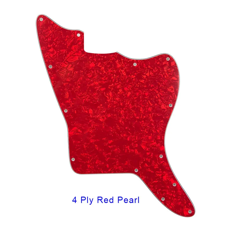 4Ply Red Pearl Pleroo пользовательские гитарные части-для США Jazzmaster стиль пустой с фиксированным винтом гитара отверстия накладки Замена - Цвет: 4Ply Red Pearl