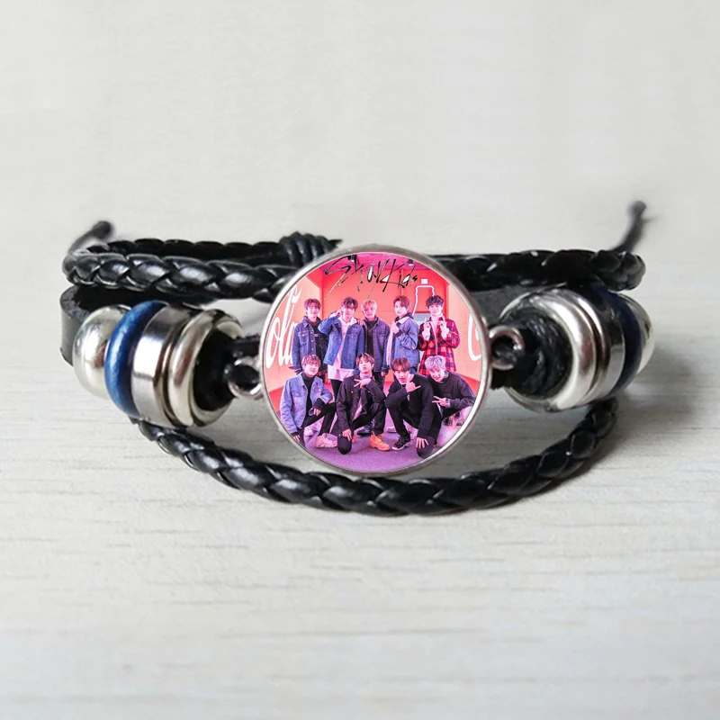 

Kpop Stray Kids Leather bracelet Korean Men's Team Fans Gifts Fashion Handmade Customized Personal Gifts