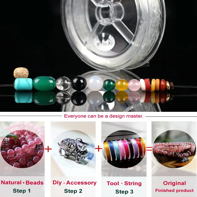 Растягивающаяся веревка длиной 1000 м прозрачная эластичная сделай сам бисер