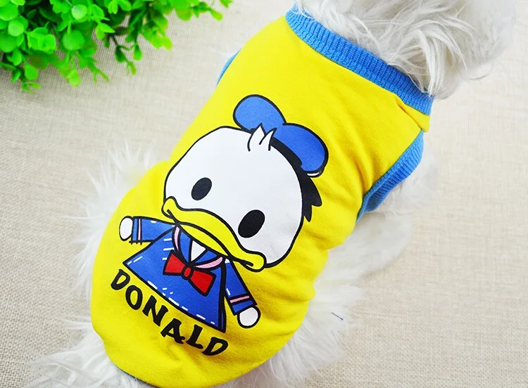 D39 New Summer Spring Pet Dog Vest breathable Cartoon duck small dog vest Puppy clothes Sleeveless T-shirt pet | Дом и сад