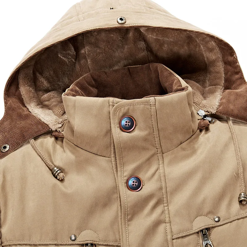 Зимняя мужская куртка 5XL 6XL, теплое пальто большого размера, уплотненная ветровка, высокое качество, флисовая парка с хлопковой подкладкой, пальто в стиле милитари