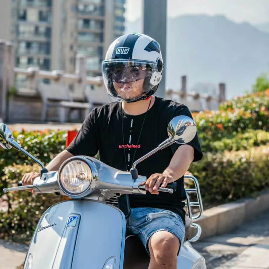 Мотоцикл Vespa открытый шлем 3/4 половина лица мотоциклетный реактивный скутер Chopper