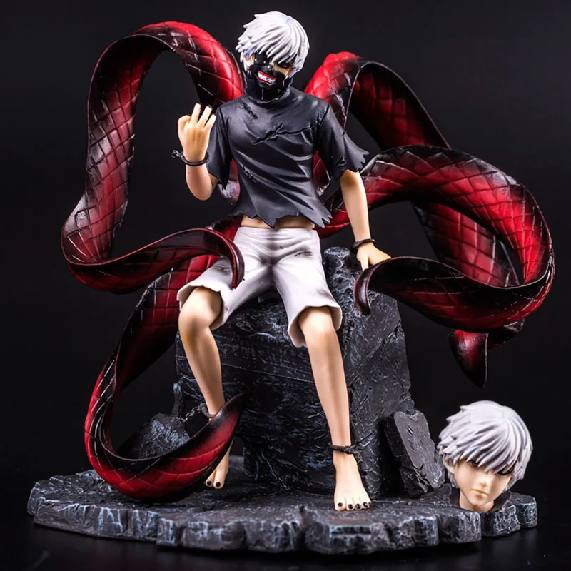 2 головки Аниме Tokyo Ghoul сидеть для косплея канеки кэна фигурка из ПВХ Deluxe большой