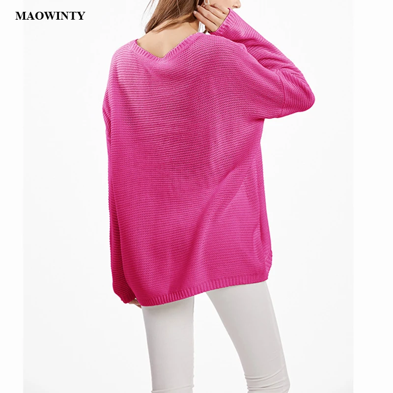 Однотонный пуловер с вырезом лодочкой женские вязанные свитера свободные