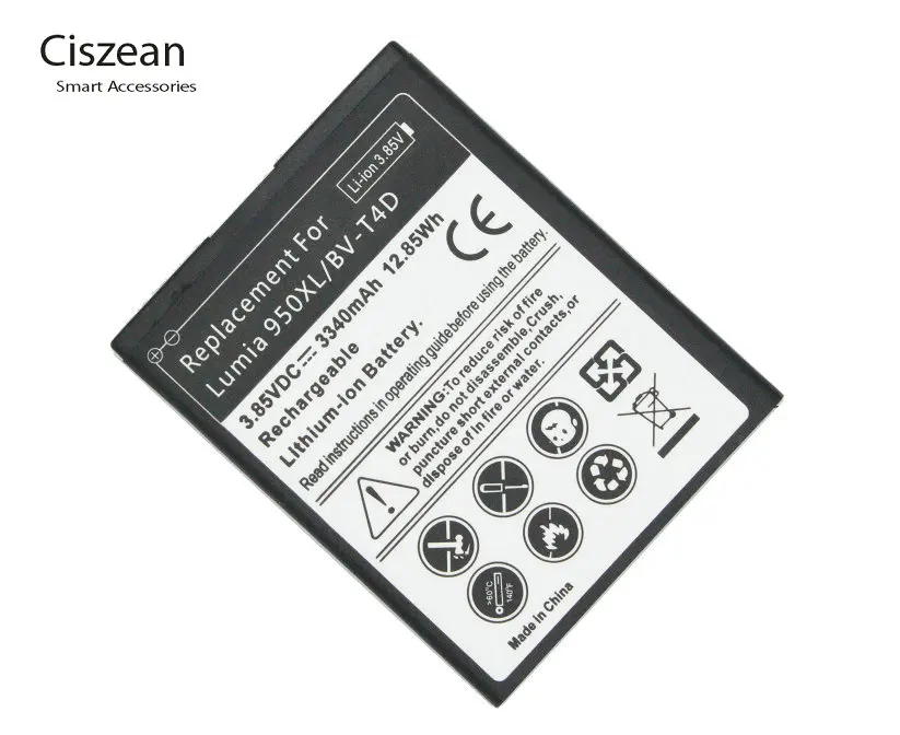 Ciszean 5x 3340mAh Replacement Battery For Microsoft Nokia Lumia 950 XL 940 RM-1118 RM-1116 BV-T4D BVT4D | Мобильные телефоны и