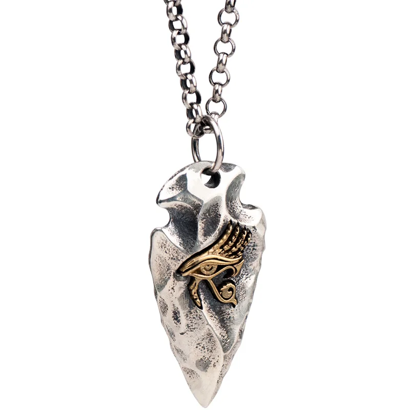 The Eye of Horus S925 Silver necklace for men spear silver pendant Jewelry hippop street culture mygrillz|Подвески| |