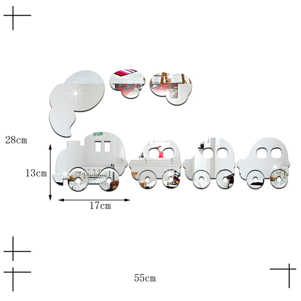 Funlife поезд облако трехмерные акриловые настенные наклейки хрустальные Детские