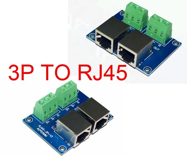 Бесплатная доставка 1 шт. RJ45 до 3P DMX512 РЕЛЕ Светодиодный разъем для DMX 512
