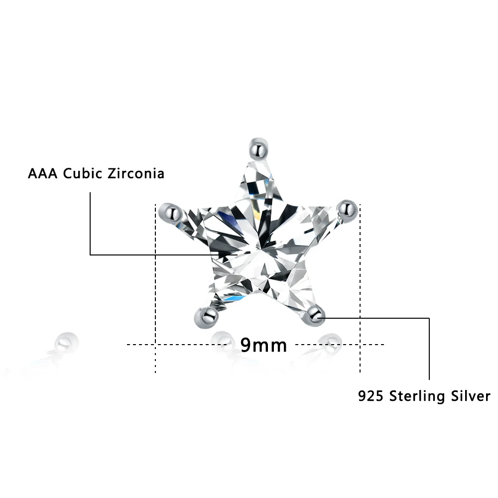 Женские серьги-гвоздики из стерлингового серебра 925 пробы с инкрустацией фианита