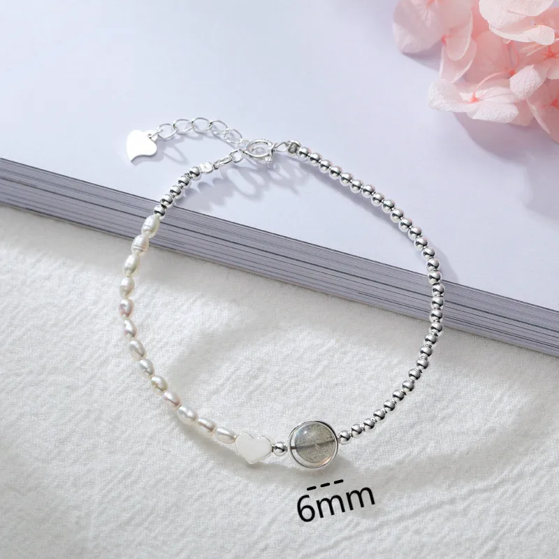 Fengxiaoling, новинка, модный 925 пробы, серебряный, жемчужный браслет, лунный камень, очаровательные браслеты для женщин, серебро-925-ювелирные изделия