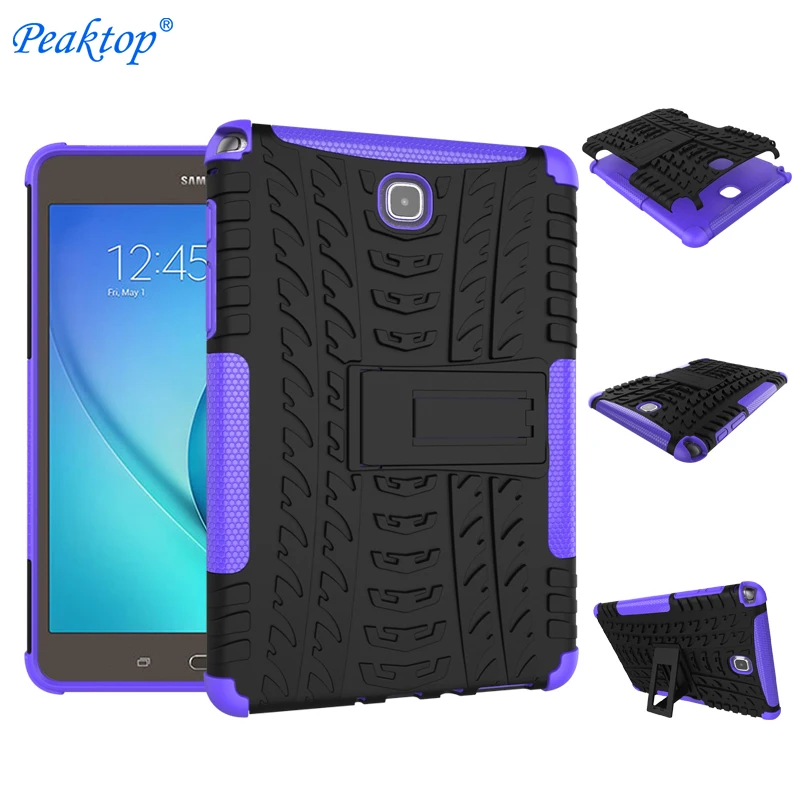 

For Samsung Galaxy Tab A SM T350 T355 P350 P355 8.0 inch Tablet Case Cover Silicone TPU+PC Kickstand Dual Armor Back Cover Cas