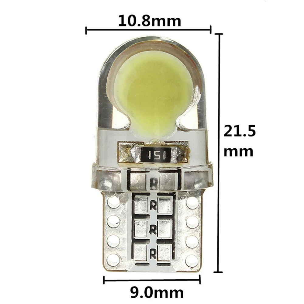 QCDIN 10 шт. T10 194 168 W5W COB 8 SMD Светодиодная CAN шина цвет белый подсветка номерного знака