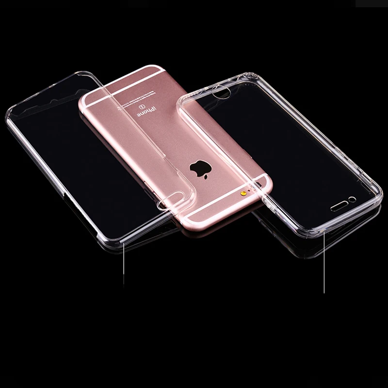 360 градусов полный Чехол для iPhone 6 S Plus SE 5 5S спереди назад мягкая ТПУ Crystal Clear