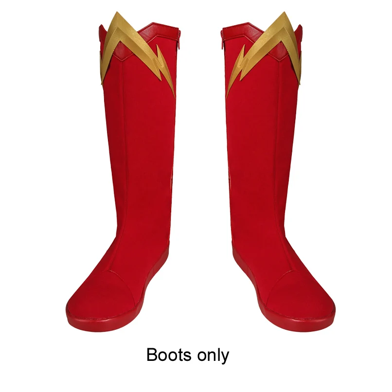 Boots only Новейший костюм Барри Аллен фальш супергерой флэш сезон 5 Хэллоуин мужские костюмы Взрослый флэш Косплей Аксессуары сапоги - Цвет: Boots only