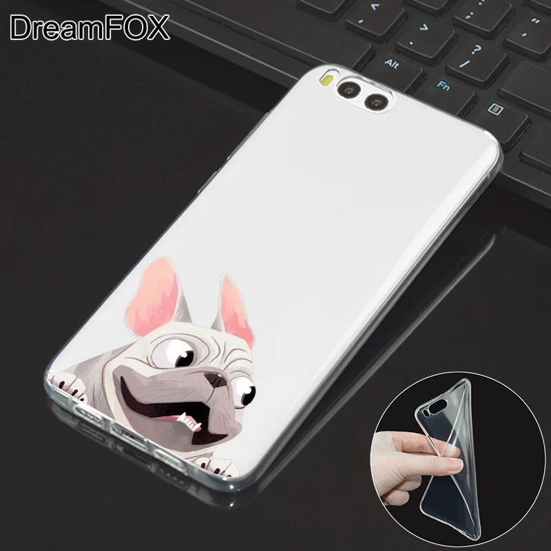DREAMFOX L518 Cute Puppy Pug Soft TPU Silicone Case Cover For Xiaomi Mi Note 2 3 4 5 6 8 SE M5 4C 4S 5C 5S 5X 6X A1 Plus |