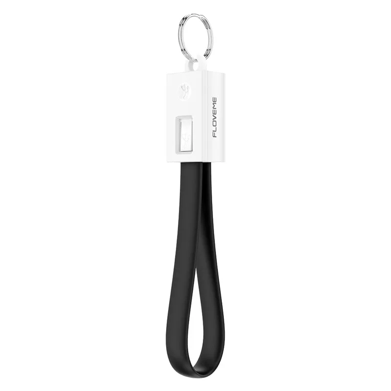 Black FLOVEME мини брелок Micro usb type C кабель для зарядки для iPhone samsung Портативный usb type-C USB-C кабель аксессуар - Цвет: Black