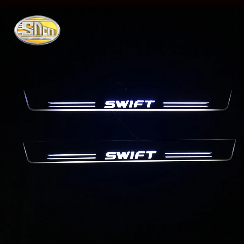 

SNCN LED Door sill plate for Suzuki Swift LED moving light scuff pedal Outside door sill welcome lights